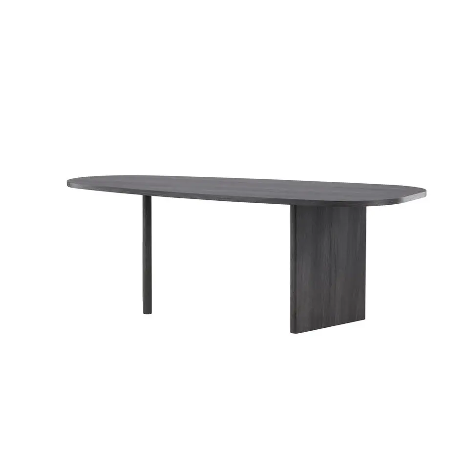 Eettafel Ovaal Zwart 220cm - Fineer - 6-8 Personen - Tafel Grönvik