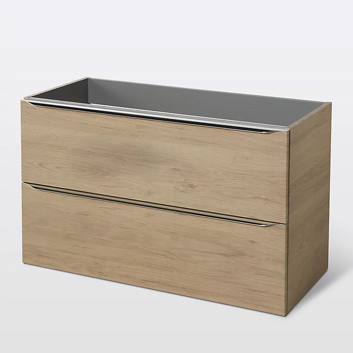 Meuble sous vasque à suspendre GoodHome Imandra bois chêne 100 cm