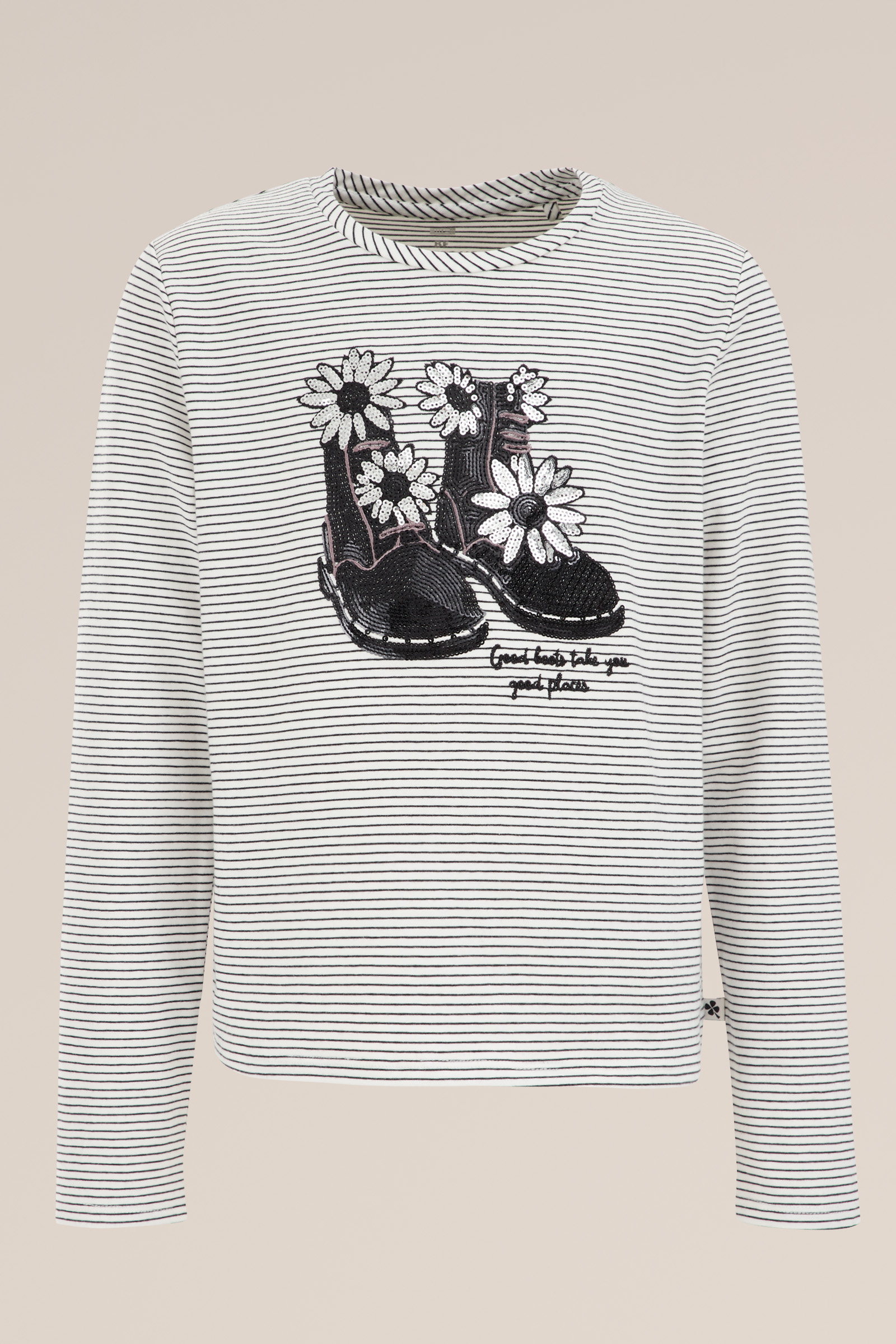 Meisjes T-shirt met pailletten-applicatie WE Fashion Wit