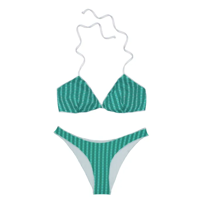 Caro luna Maillot 2 Pièces Ella Rayures Texturées | Turquoise