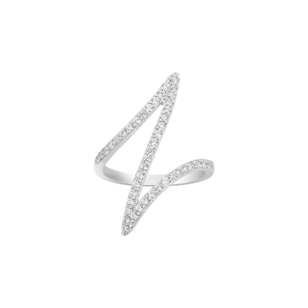 Bague en Argent avec oxyde de zirconium blanc