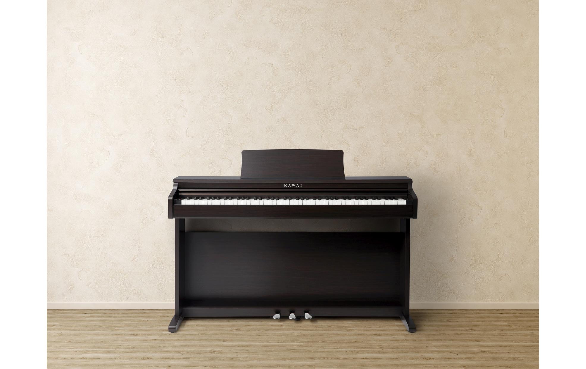 E-Piano KDP-120 – Rosenholz<br>Digitalpiano mit Flügelanschlag und -ton sowie Bluetooth- und USB-Anschlussmöglichkeit