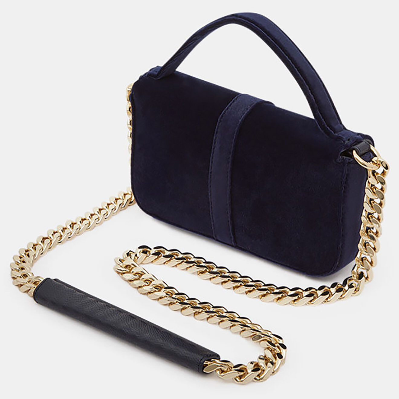 Tommy Hilfiger Sac pochette en Velours Plush crossover bleu marine - 13x19x4 cm