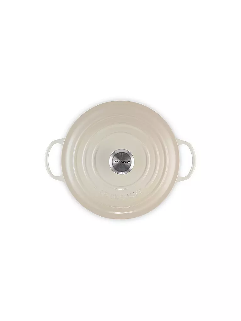 LE CREUSET Gusseisen-Bräter mit Deckel 26cm LA MARMITE SIGNATURE Meringue creme