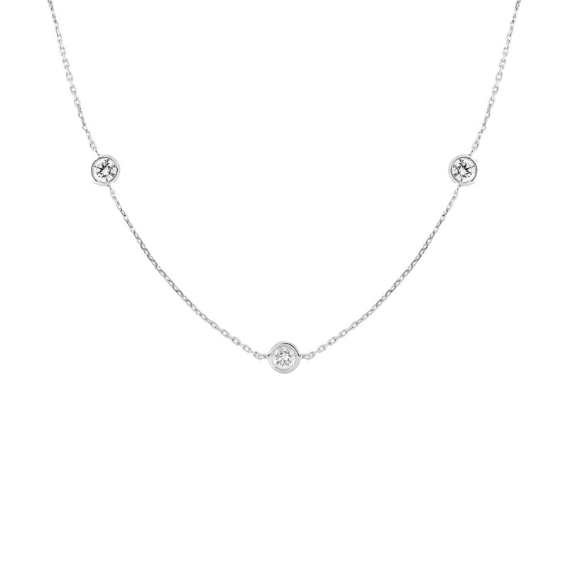 Collier Femme - Oxyde de zirconium - Or 18 Carats - Longueur : 42 cm