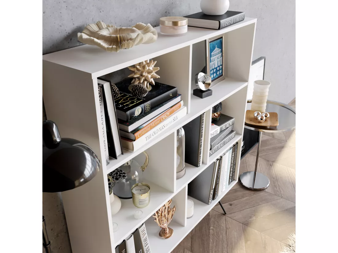 Bibliothèque Mistico avec les pieds en métal (Blanc)