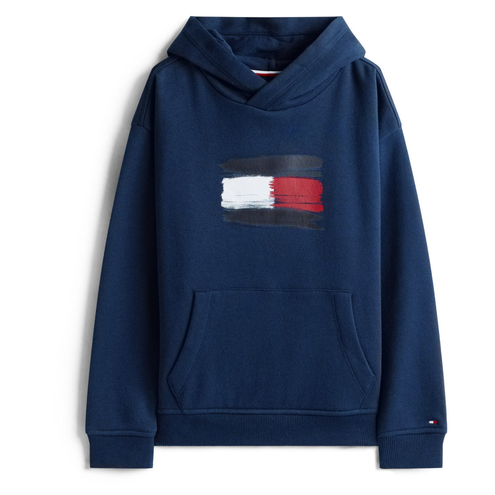 Køb Tommy Hilfiger Dark Night Navy Flag Hættetrøje