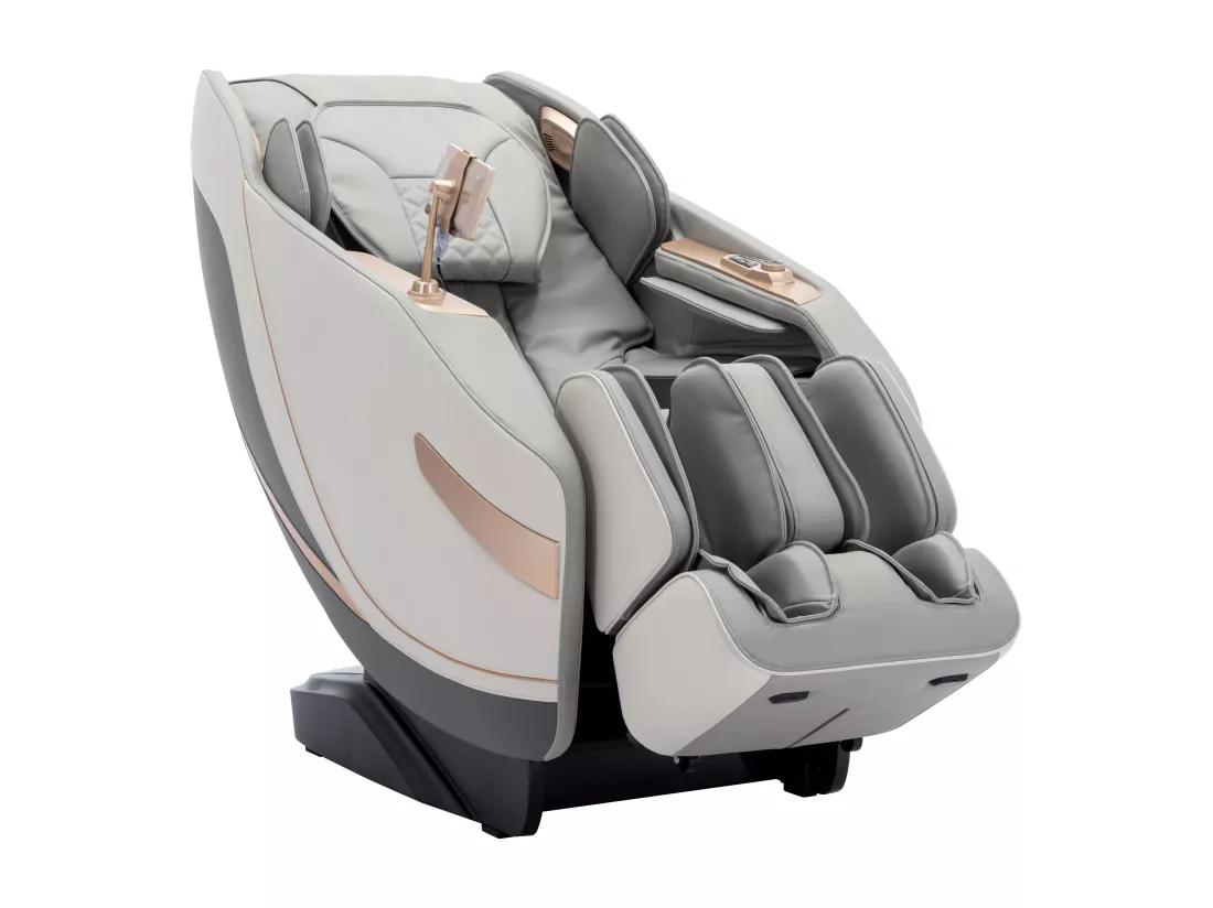 Fauteuil massant en simili - Système zero gravité - Gris - MOWATA