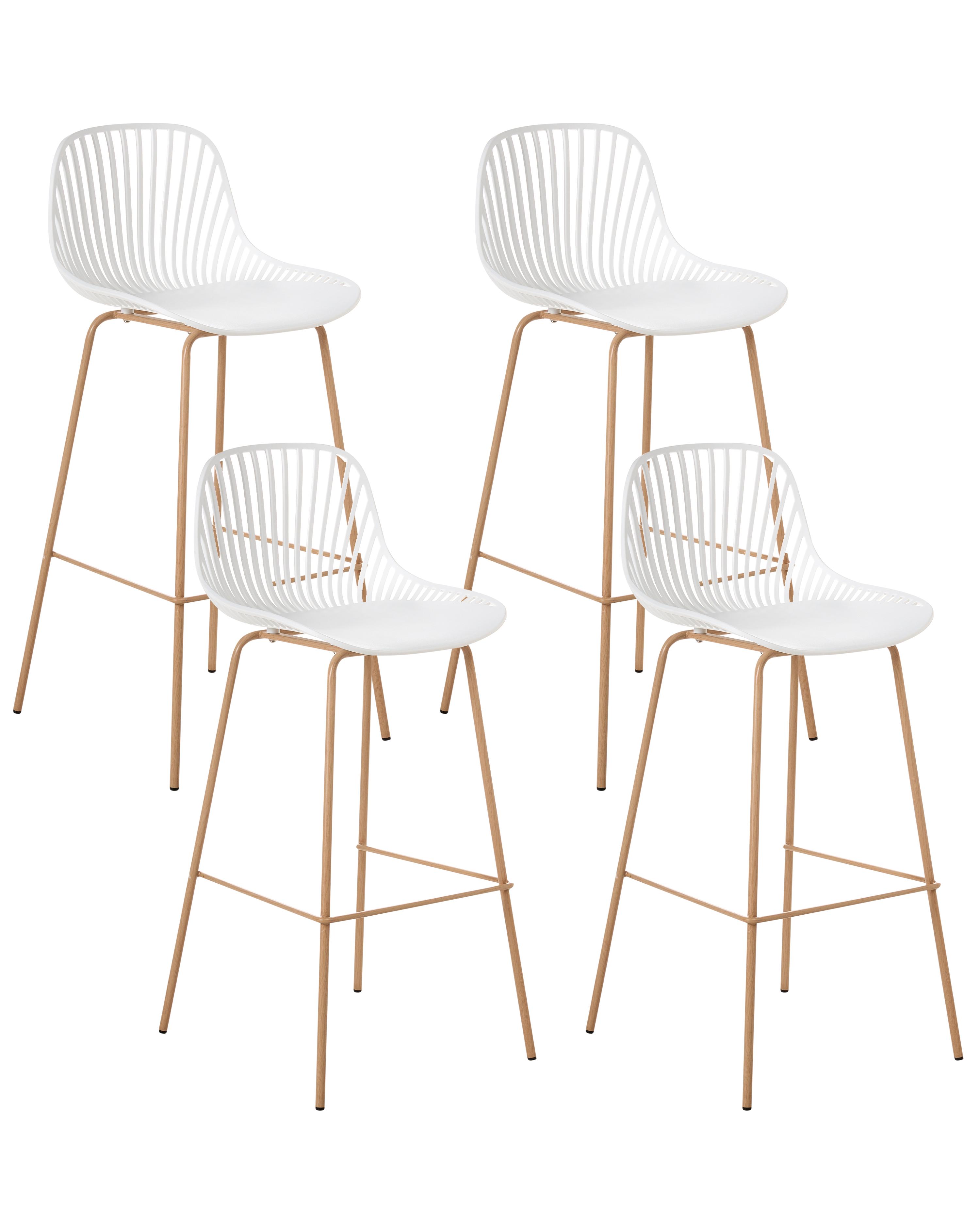 Set van 4 barstoelen KLEVE Wit