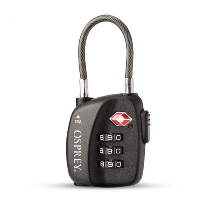 Osprey TSA 3 Dial Cable Lock Black