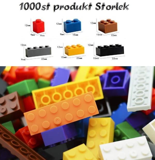 1000 delar Byggklossar Kompatibla m de flesta stora kända märken