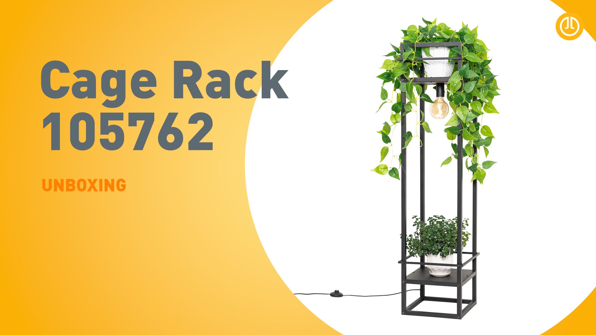 Industriële vloerlamp zwart - Cage Rack