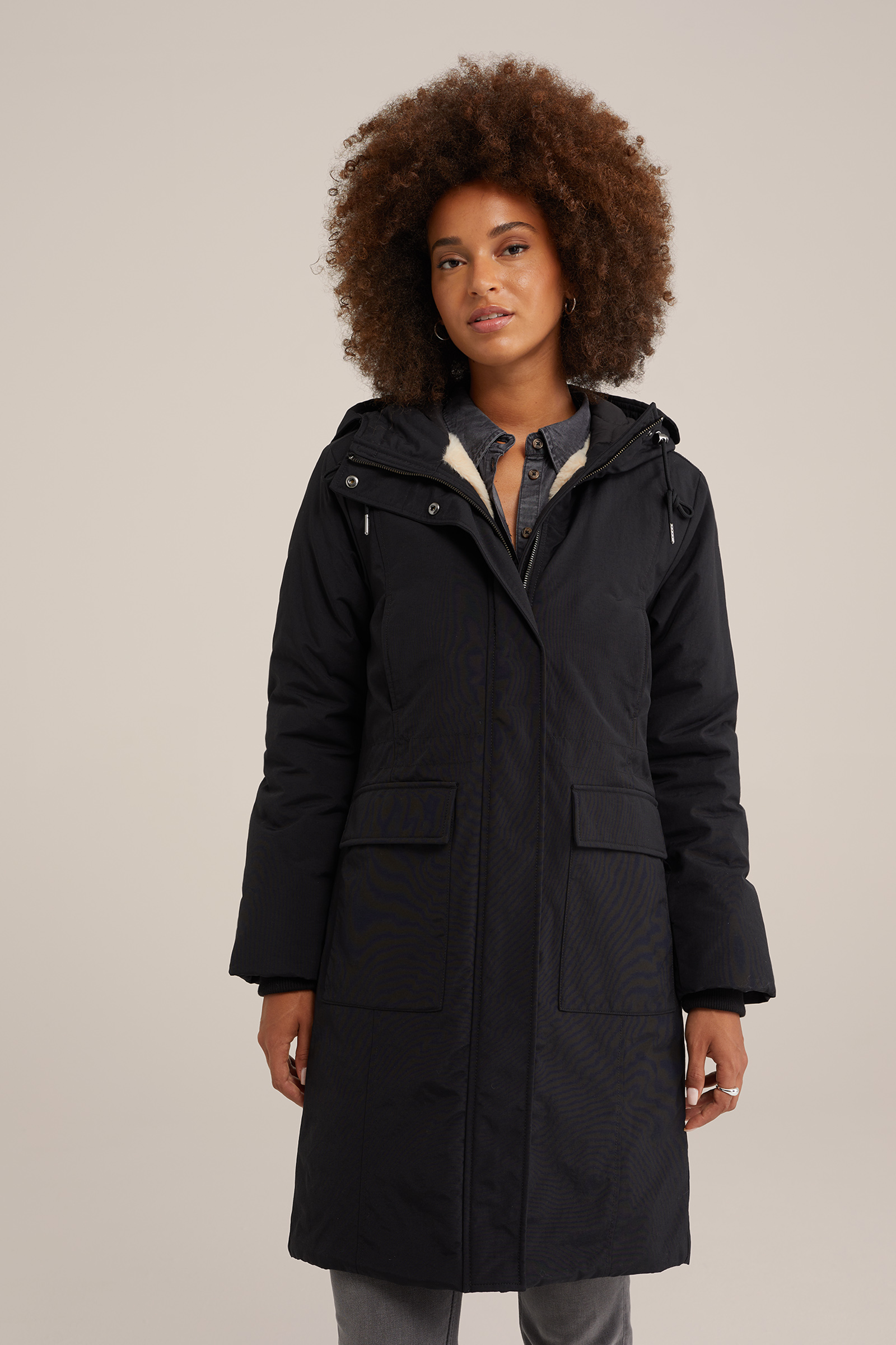 gewatteerde parka WE Fashion Zwart