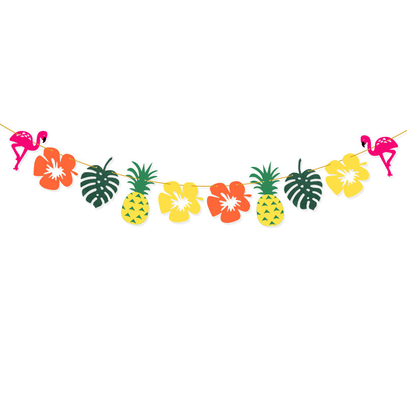 (2er Set) Jute Hawaii Girlande Sommer Party Dekoration Tropical Accessoire Banner - Hello Summer