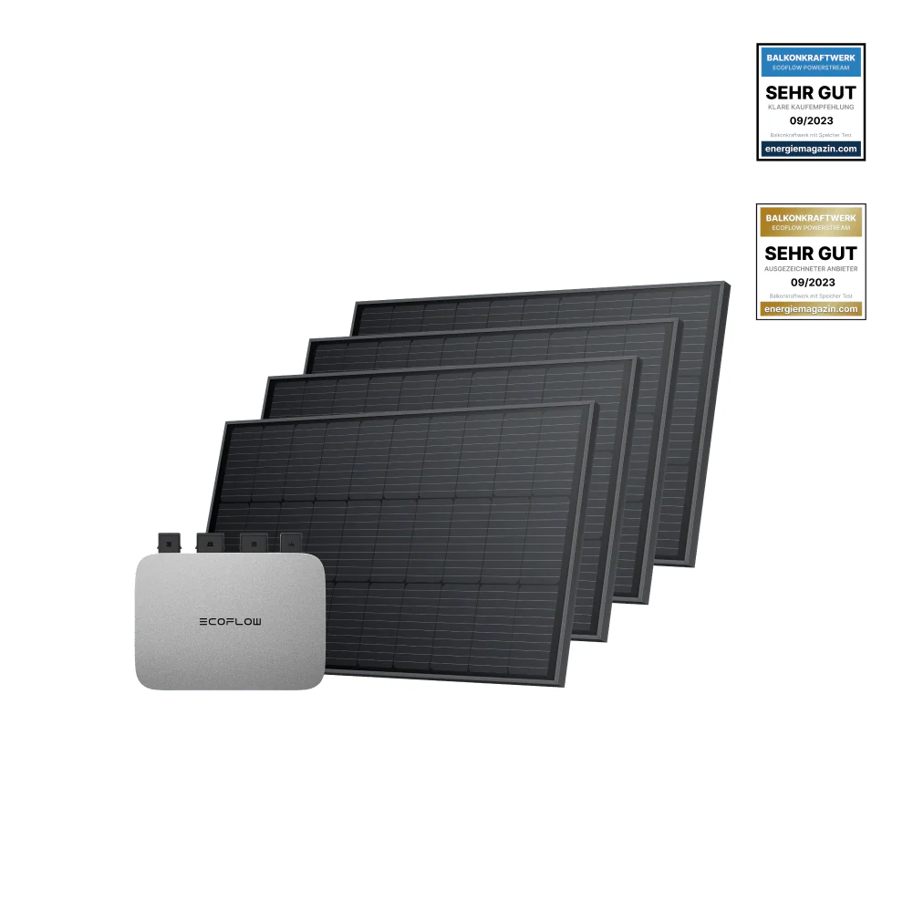 EcoFlow PowerStream Balkonkraftwerk 800W - 100W Starres Solarpanel
