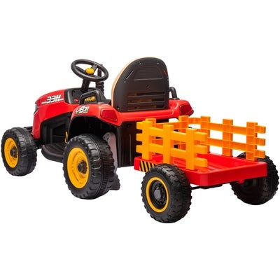 Alex's Garage Eltraktor med Tilhenger, Rød
