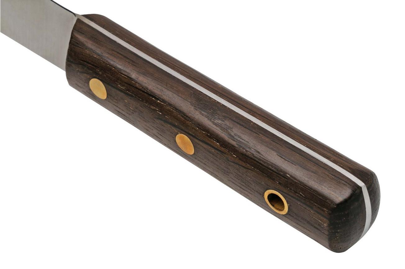 Otter Sailor and Boat Knife 901, Carbon, Smoked Oak, Leather Sheath, vaststaand mes
