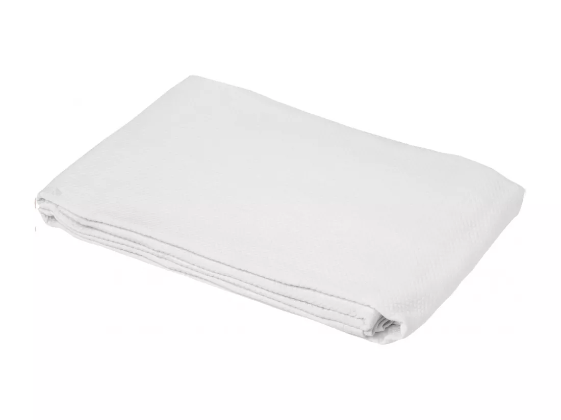 Dessus de lit Jacquard 230x250 cm PERIGORD piqué coton blanc