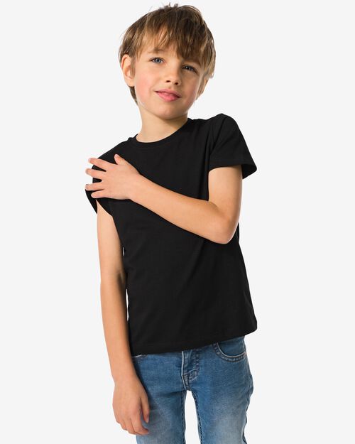 2 t-shirts basics enfant coton stretch noir