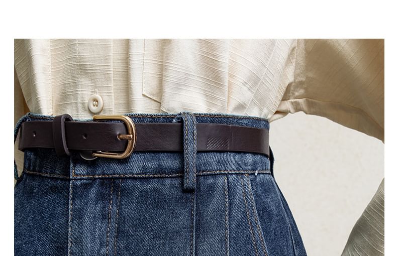 Rusutsu - Mini A-lijn denim shorts met hoge taille en plooien