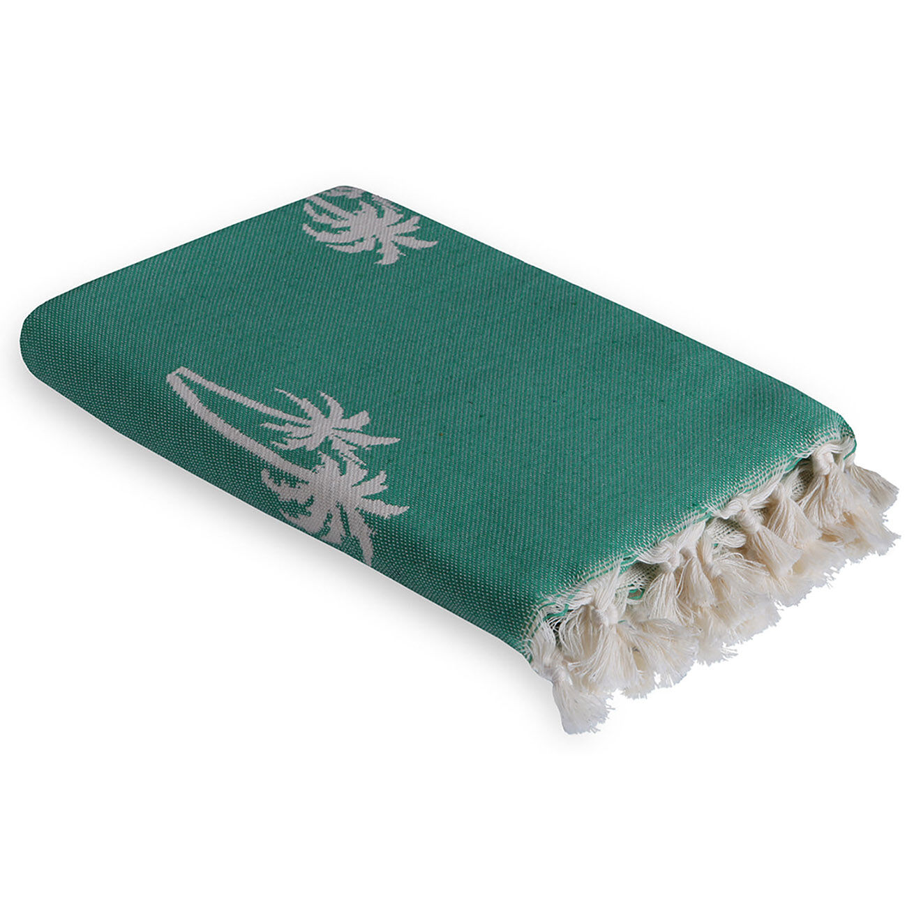Febronie Fouta reversible Palmier vert - 100x200 cm