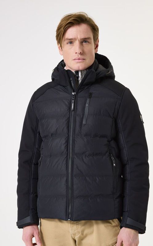 GARCIA - Softshell Pufferjas - Zwart - Heren - Met Capuchon