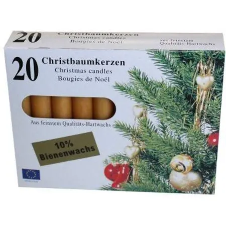 Idena Weihnachtsbaumkerzen mit 10 % Bienenwachs 20 Stück, natur