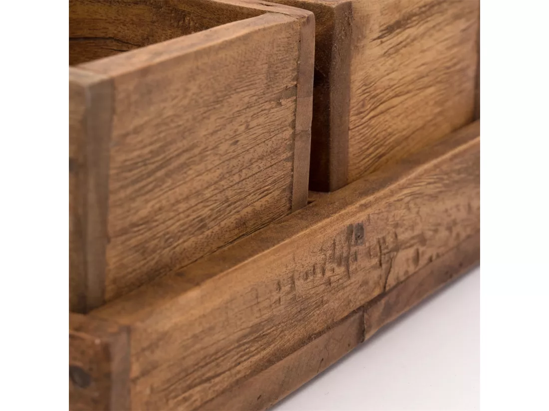 BOÎTES DE RANGEMENT Cubo 5 pièces Acajou couleurs naturelles
