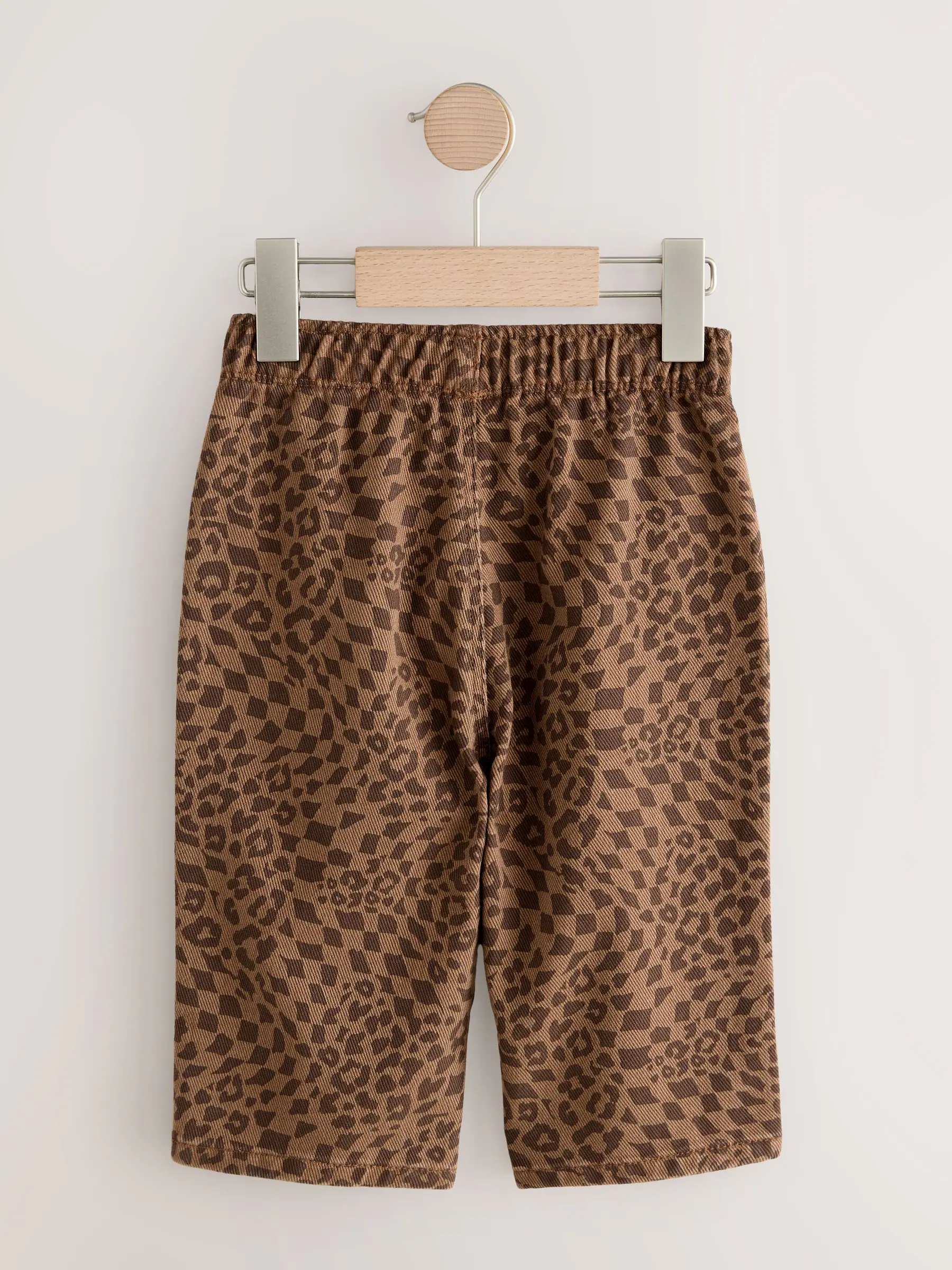 Bruine luipaardprint - Wijde broek met elastische taille (3mnd-7jr)