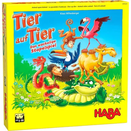 HABA 305520 Tier auf Tier Das wackelige Stapelspiel