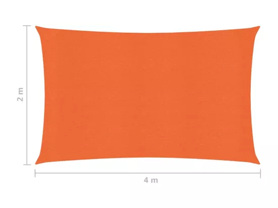 Voile d'ombrage 160 g/m² Orange 2x4 m PEHD