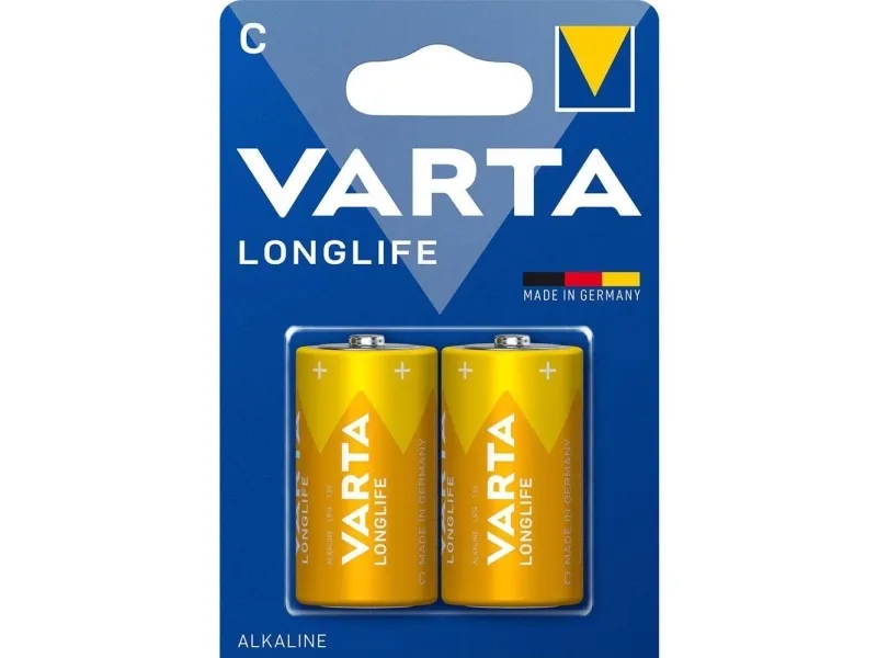 Varta LONGLIFE C Bli 2 C-batteri R14 alkalisk-mangan 7600 mAh 1,5 V 2 stk