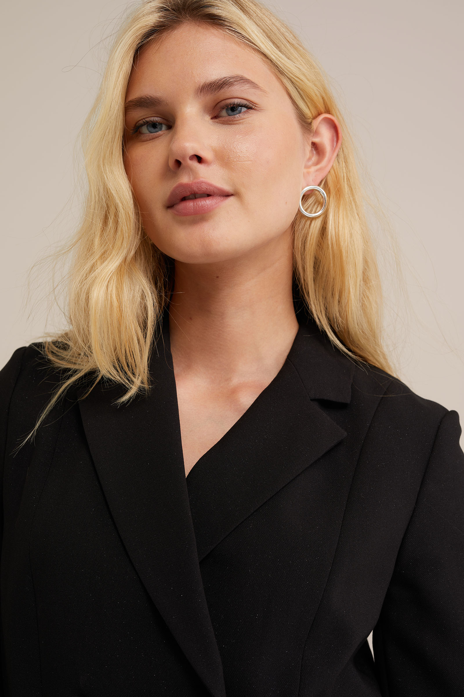 blazerjurk met glittergaren WE Fashion Zwart