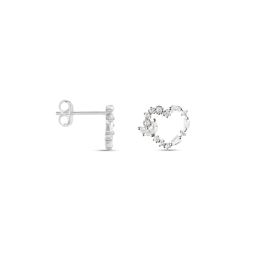Boucles D'oreilles Puces Argent Blanc Valerijs Oxydes De Zirconium