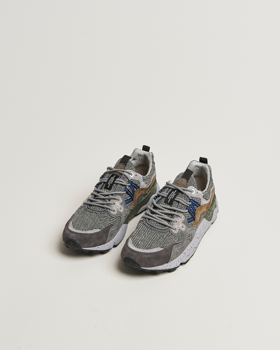 Flower Mountain Yamano 3 Suede/Tweed Wool Sneaker Grey