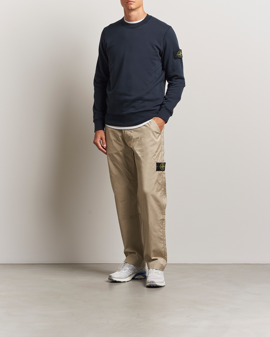 Stone Island Garment Dyed Fleece Sweatshirt Navy