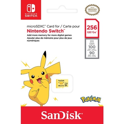Carte mémoire micro SD Sandisk Nintendo Switch System Pokemon 256Go