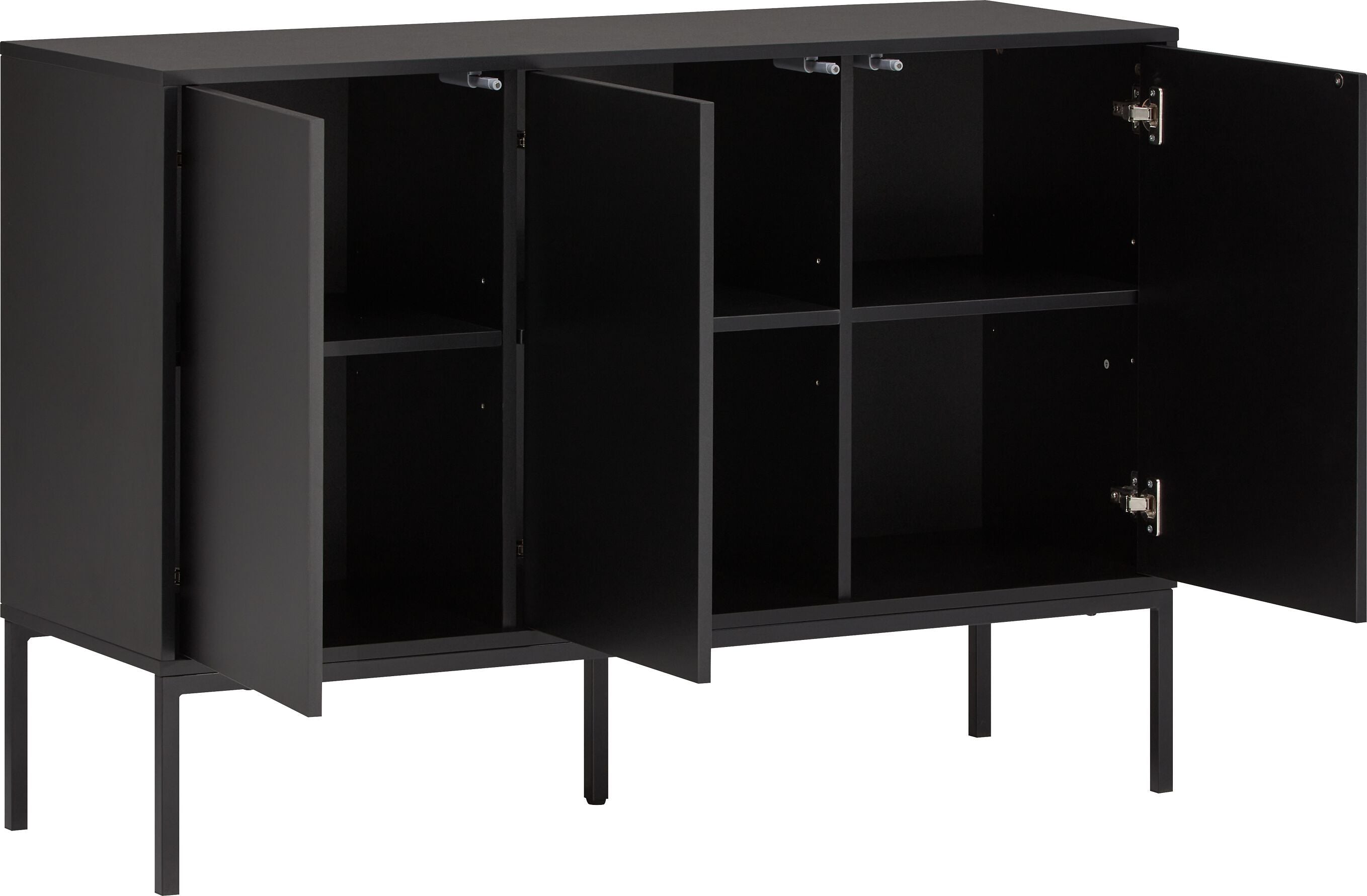 JEREMY Sideboard - Schwarz / B: 120.0 cm x T: 40.0 cm x H: 82.0 cm