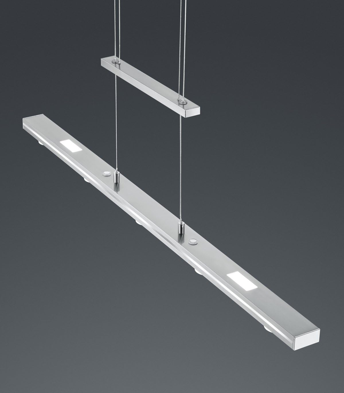 Trio Leuchten LED Pendelleuchte Lacal 379190707, Metall Nickel matt, inkl. 7x 4 Watt LED, 4-fach Touchdimmer