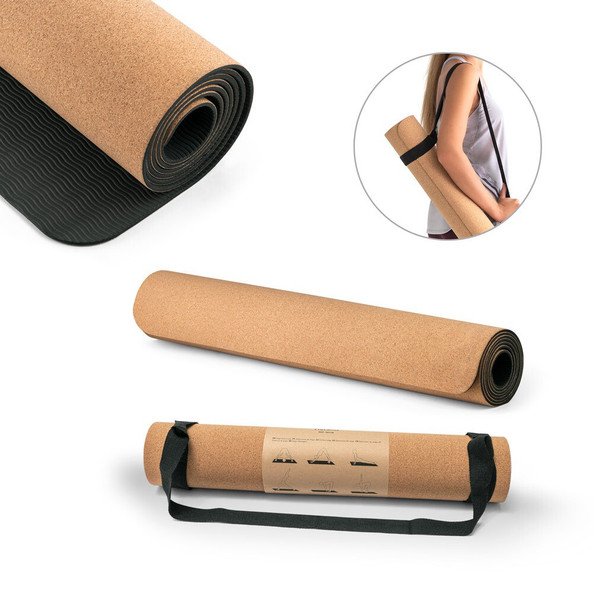 hi!dea 98138 - Tapis de yoga en liège et TPE, jusqu'à 3.7mm d'épaisseur