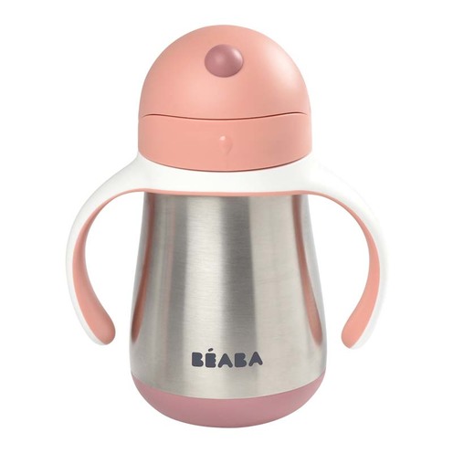 Tasse paille inox Rose - BEABA