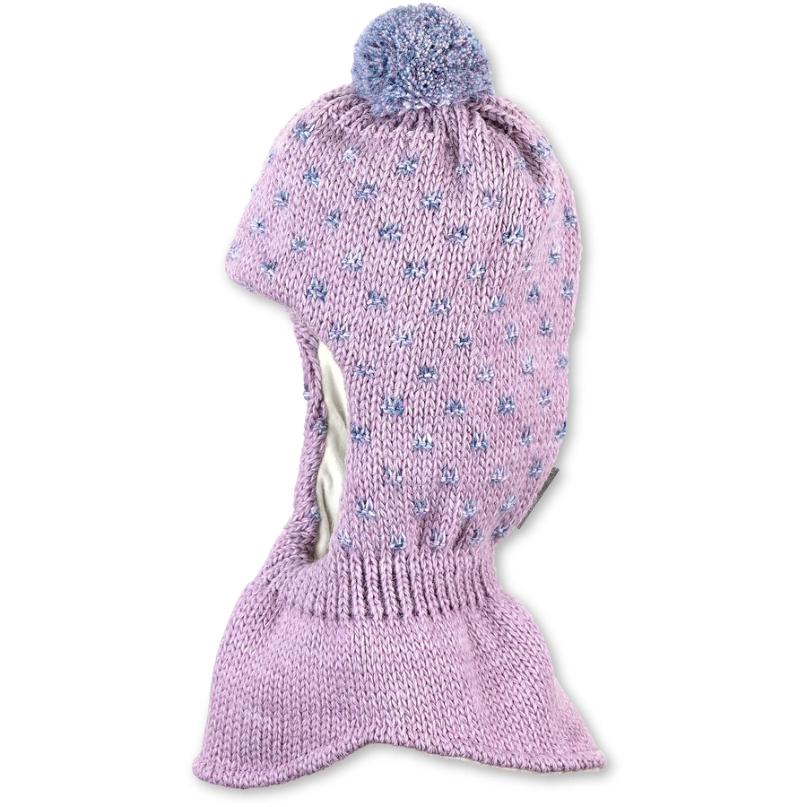Sterntaler Schal-Strickmütze Punkte rosa mel.