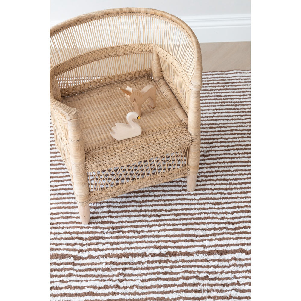 Køb KAS Kopenhagen Brow & Nautral Brown Stripes Rug 140X200