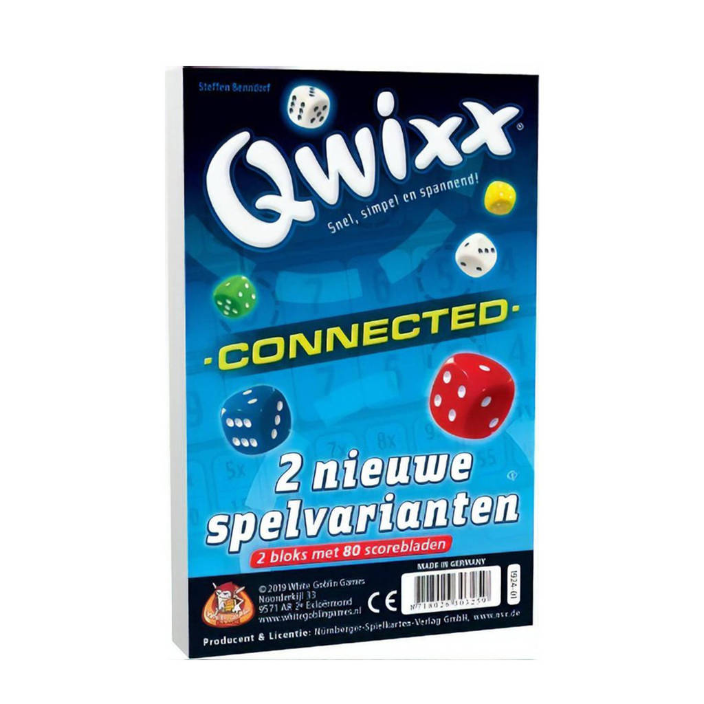 Leuk spel variant op het standaard Qwixx spelqwixx connected uitbreidingsspel