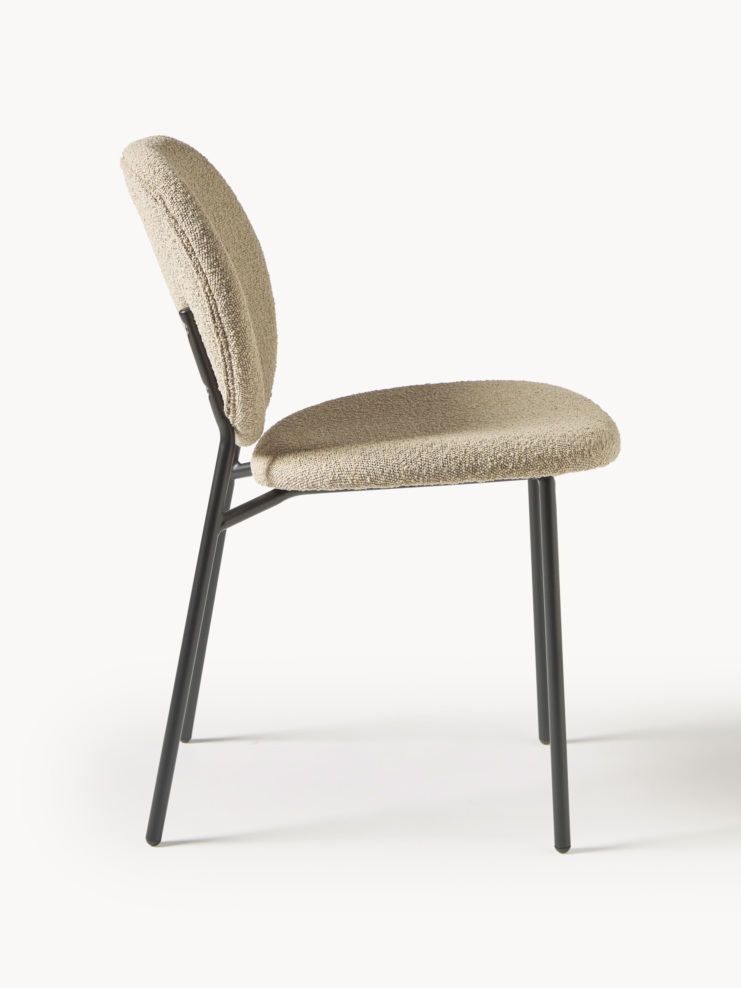 Bouclé gestoffeerde stoelen Ulrica, 2 stuks