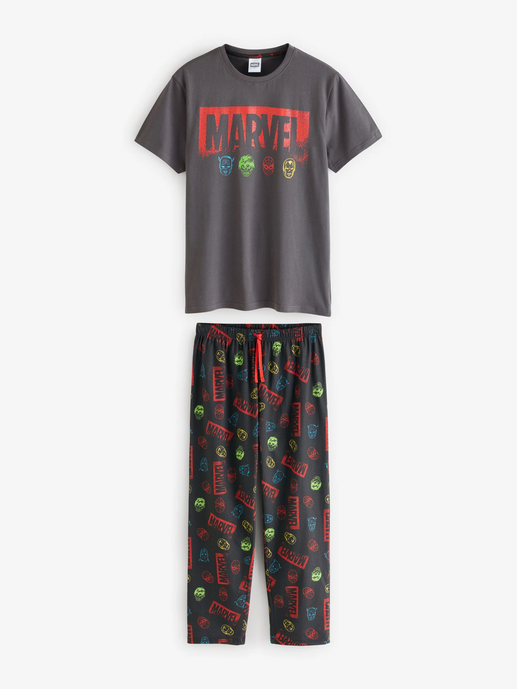 Vanilla Underground Marvel Avengers 100% Cotton Short Sleeve Long Leg Pyjamas Set