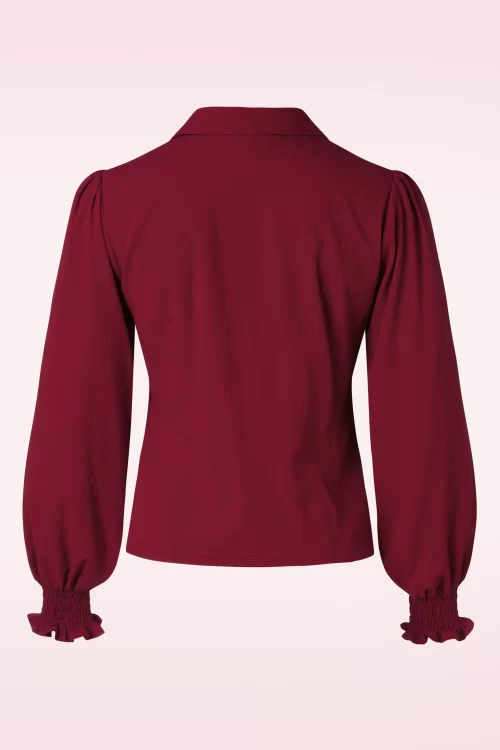 Banned Retro Bonnie blouse in dieprood