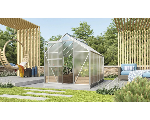 Vitavia Venus 6200 kas, dubbelwandige polycarbonaat panelen, 4 mm dik, 195 x 321 cm, aluminium