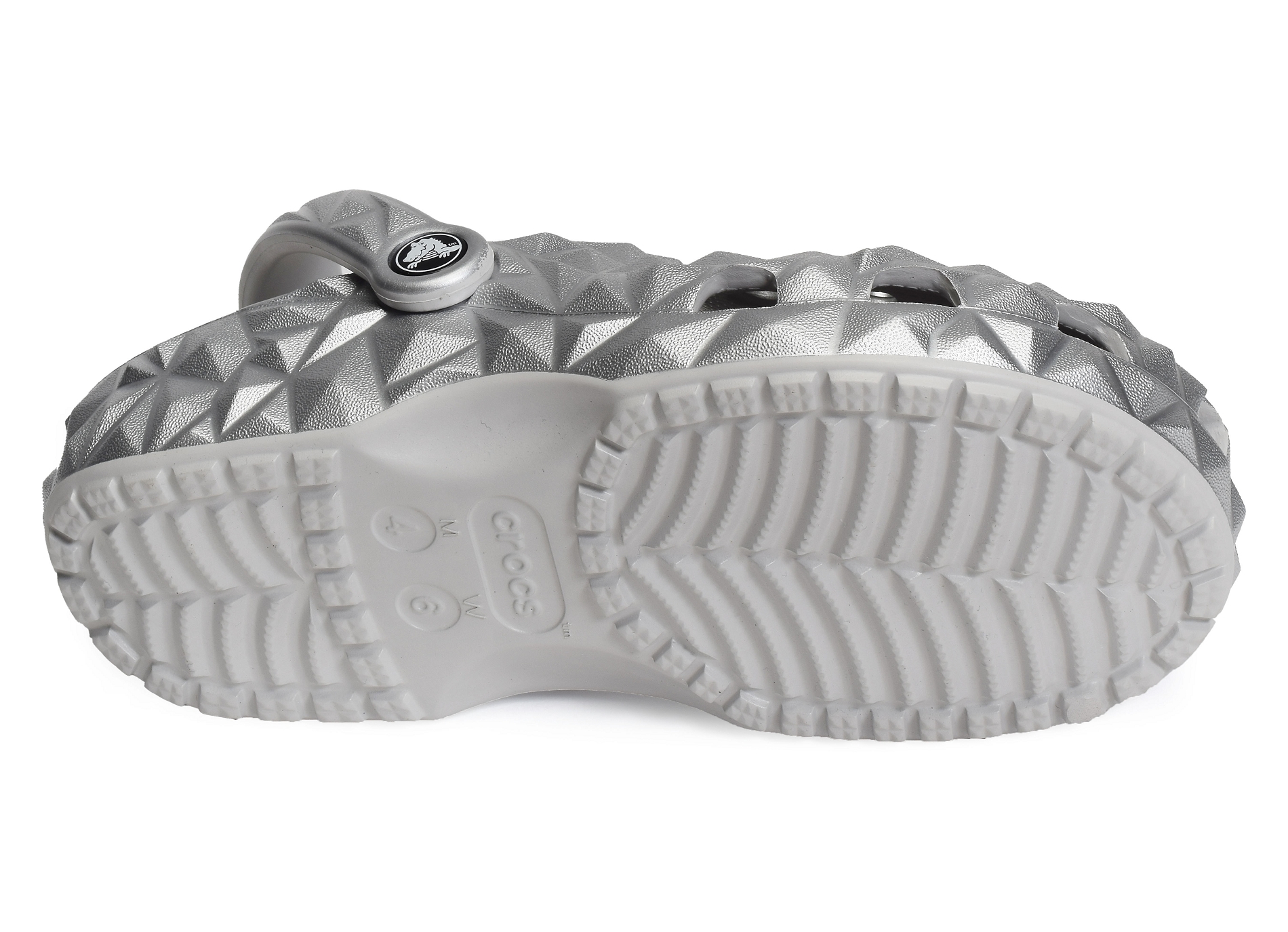 Classic geometric clog argent