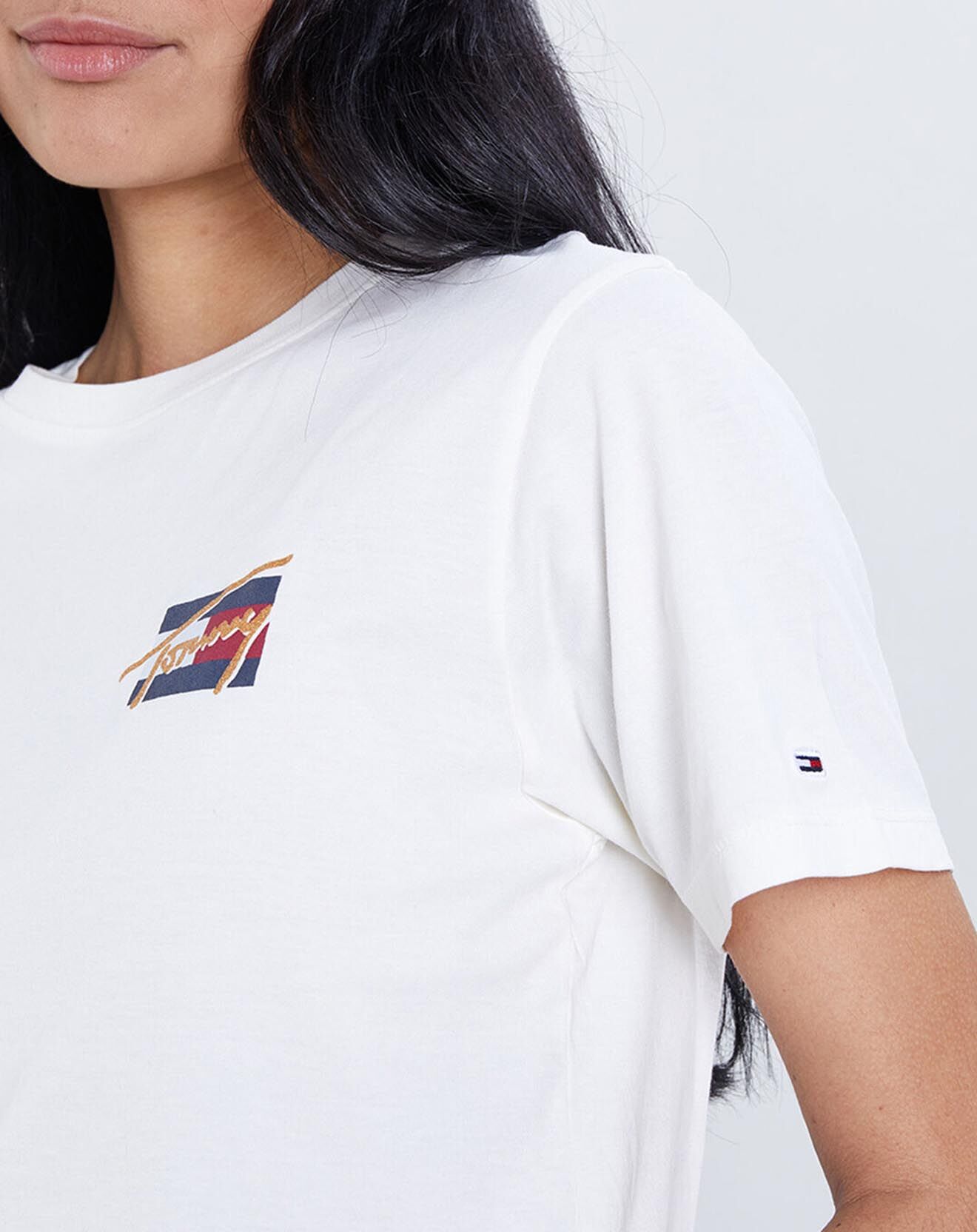 Tommy Jeans T-Shirt 100% Coton Bio Vintage Bronze écru